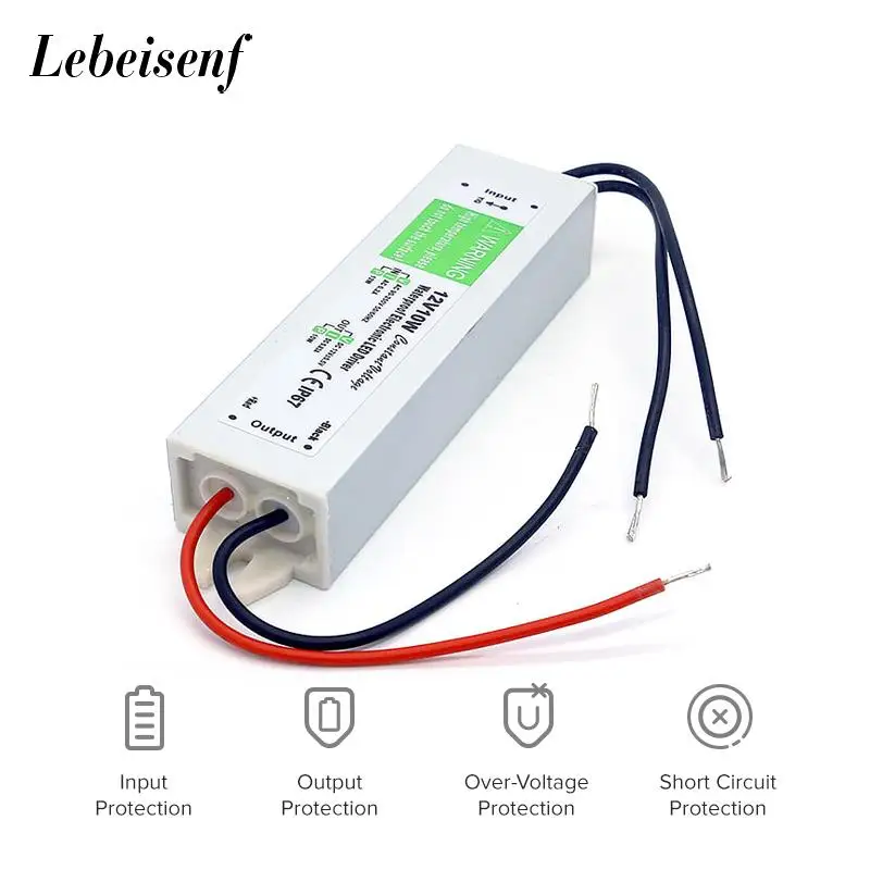 Lighting Transformer 90-250V AC to DC 12V 10W 0.83A LED Driver Adapter Aluminum IP67 Outdoor Waterproof Switching Power Supply |
