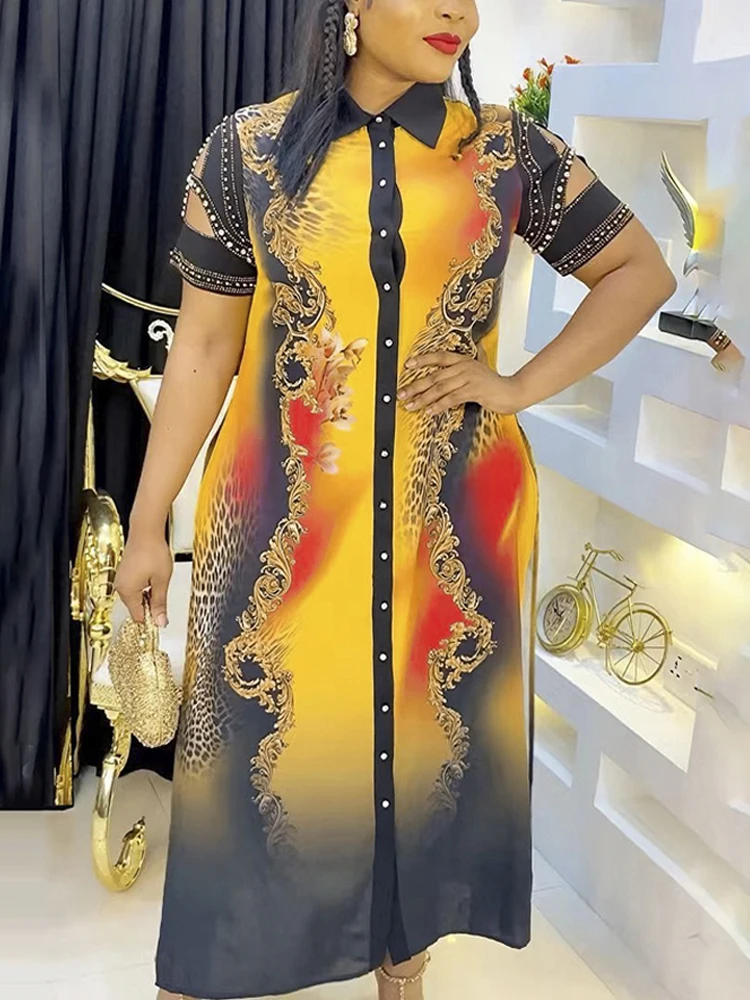 

Женское шифоновое платье макси, длинное платье с коротким рукавом и леопардовым принтом, в африканском стиле, весна-лето 2023