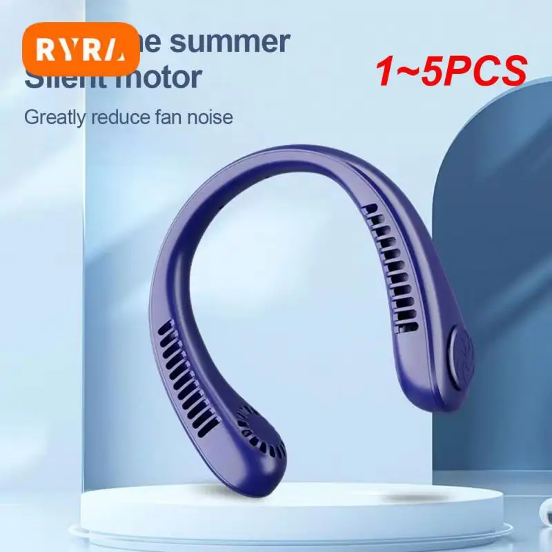 

1~5PCS Hanging Neck Fan Low Noise For Work Reading Comfortable Cooling Fans Sports Hanging Fan 3 Gears Adjustable Portable