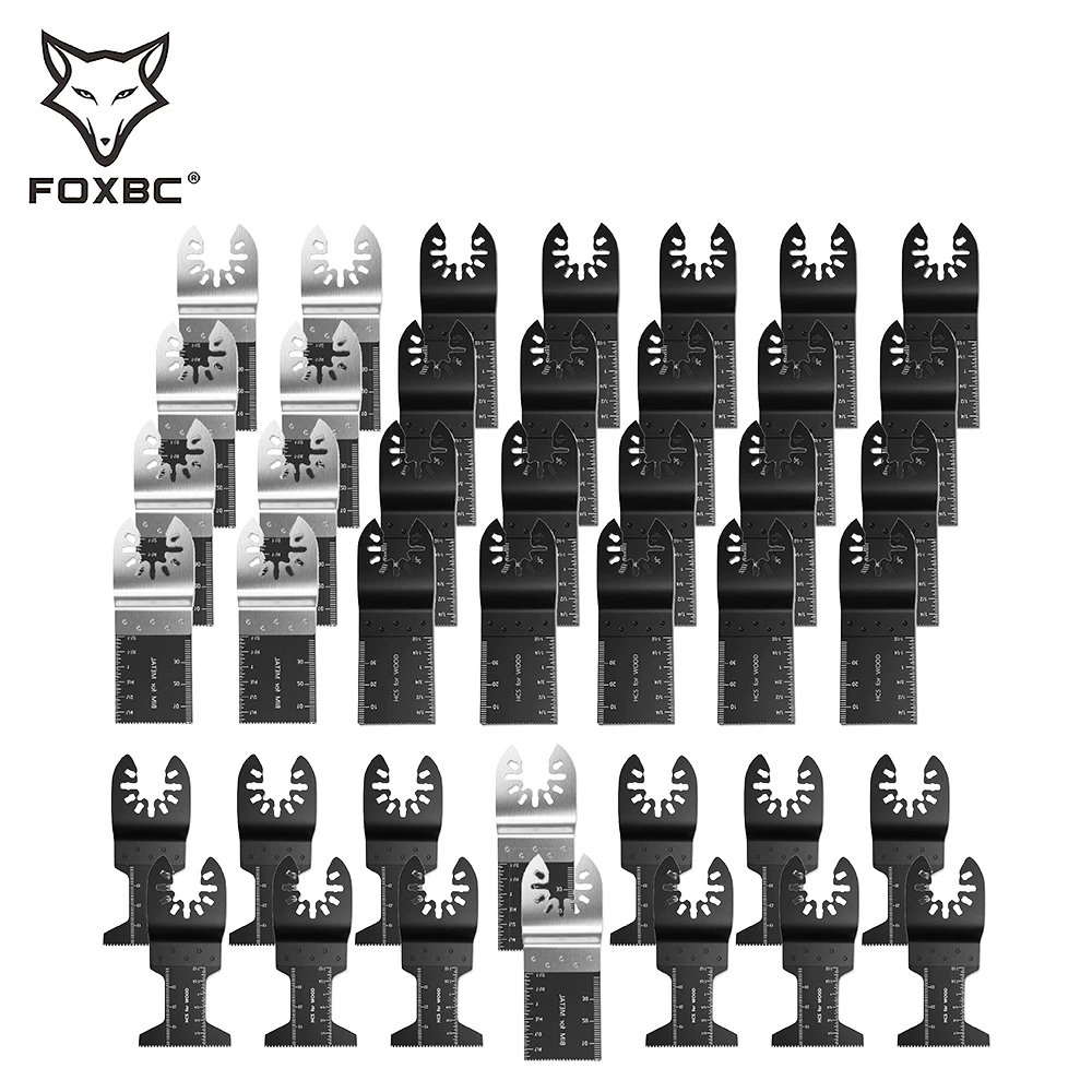 FOXBC Wood/Bi-Metal Oscillating Saw Blades Universal Quick Release Multitool Tool Blade for Bosch, Craftsman, FEIN, Ridgid 50pcs