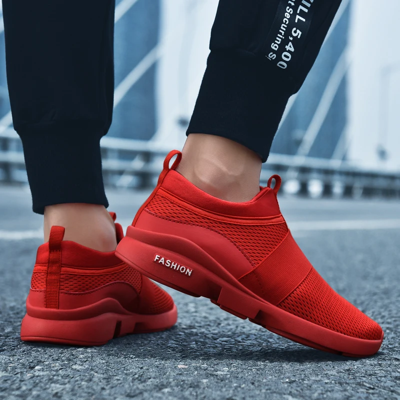 Men's Walking Shoes Lightweight Sneakers Slip on Knitted Flats Loafers Shoe Outdoor Comforty Breathable Sneakers