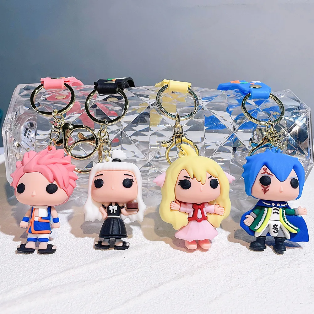 

Cartoon Anime goblin Tail Keychain Natsu Gray Women Men Magic Pendant Friends Couples Bag Charm Keyring Doll