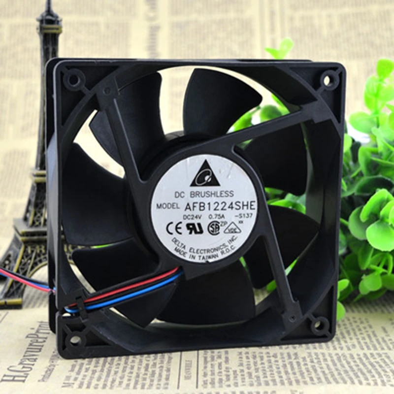 

New CPU Cooling Fan For Delta AFB1224SHE 24V 0.75A Large Air Volume Inverter Fan Computer Fan 12CM 12038 120*120*38mm