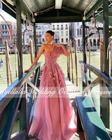 new arrival pink beaded tulle evening dresses sexy appliques sweetheart a line formal party gowns for prom dress