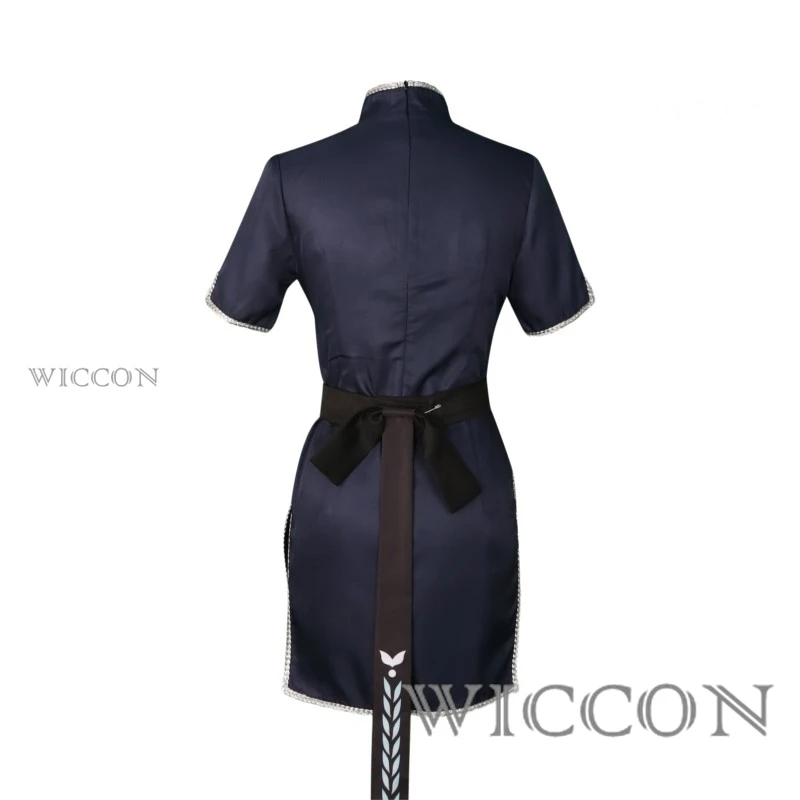 Аниме Синий Архив Косплей Sunohara Shun Chilhood Костюм Темно-Синее Платье Cheongsam Заколки