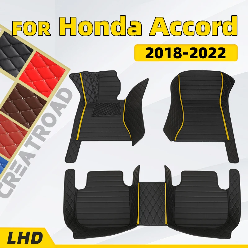 

Автомобильные коврики на заказ для Honda Accord (10-е поколение. Не гибридные подкладки для ног 2018 2019 2020 2021 2022, внутренняя Обложка
