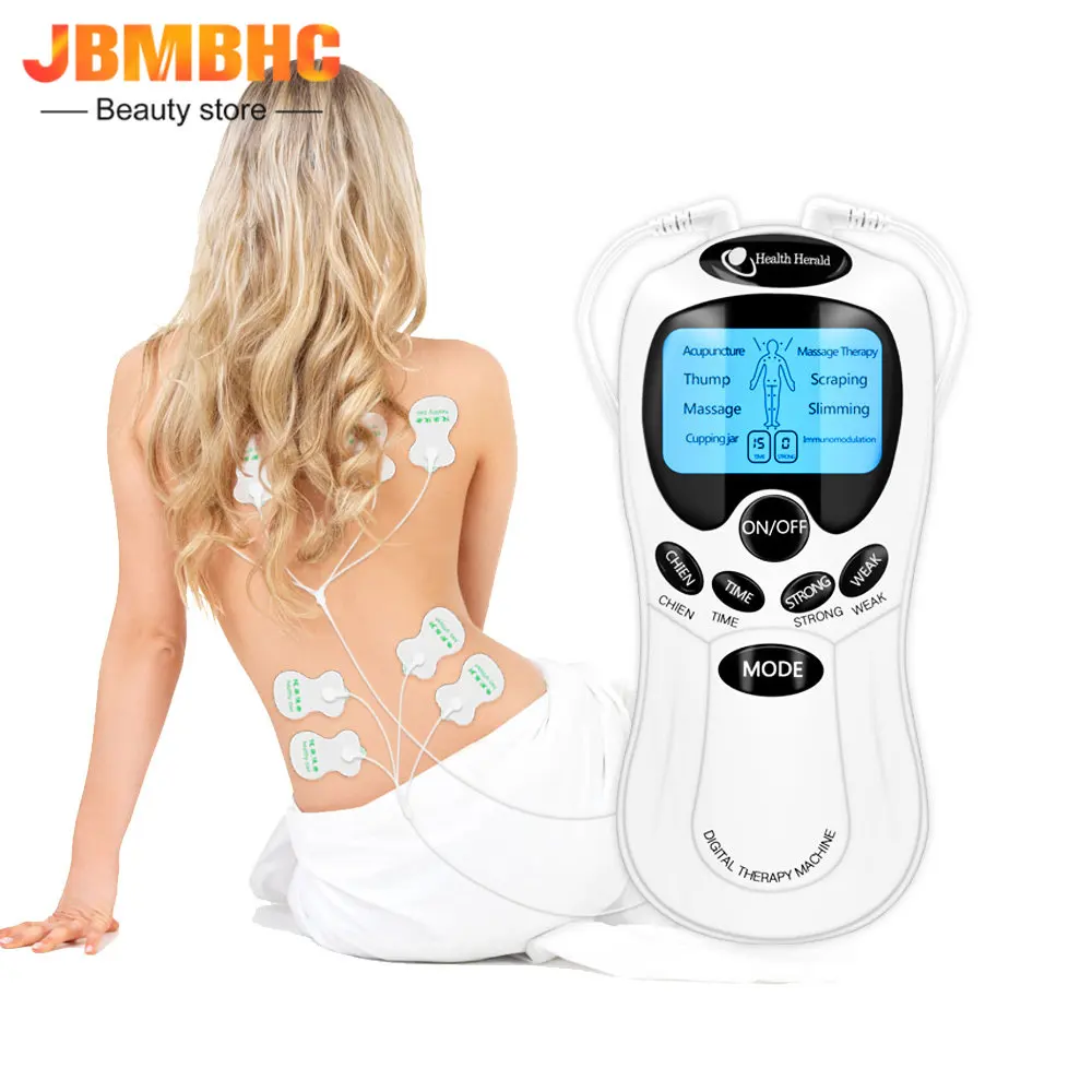 

Dual Output Tens Unit 8 Modes EMS Muscle Stimulation Physiotherapy Equipment Neck Back Foot Hand Leg Microcurrents Body Massager