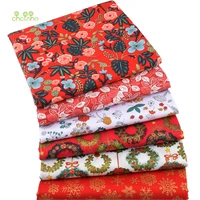 chainhoprinted twill cotton fabricpatchwork clothdiy sewing quilting materialschristms series6 designs3 sizescc010