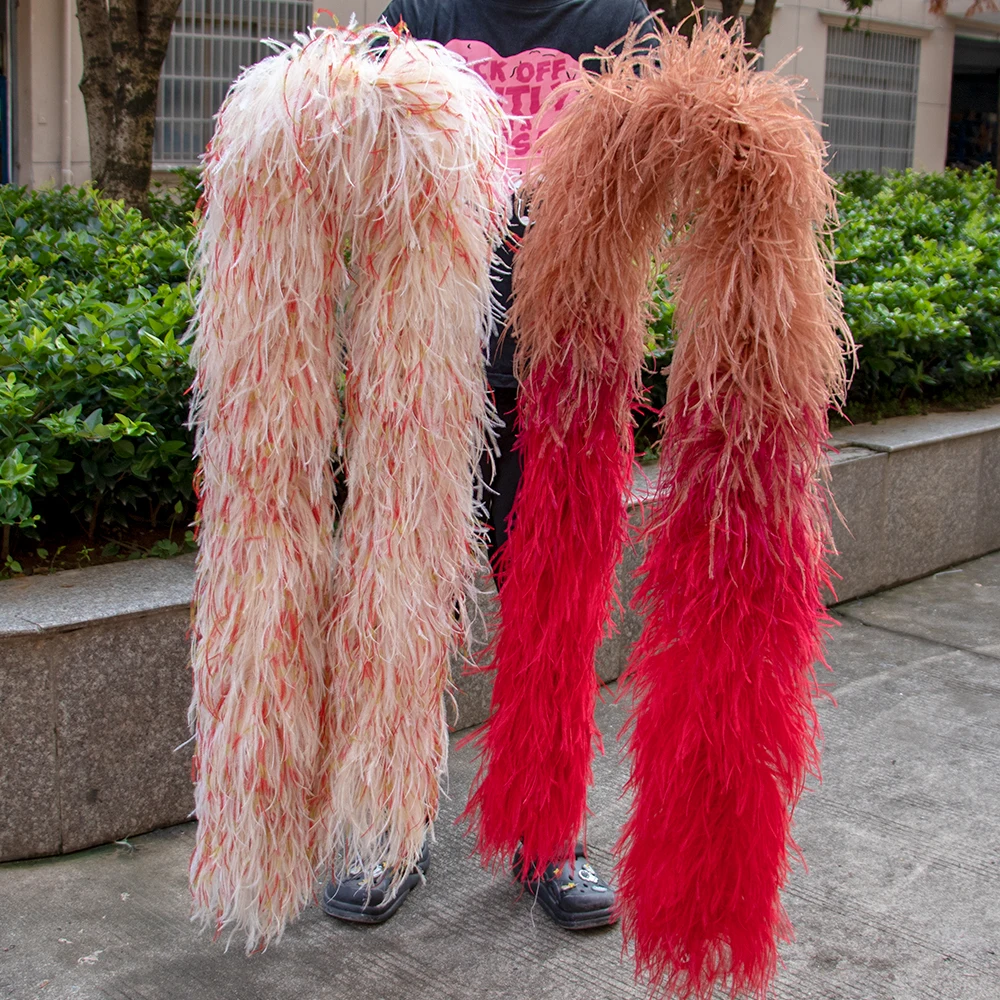 Смешивание двух цветов, боа из страусиных перьев, высококачественная ...