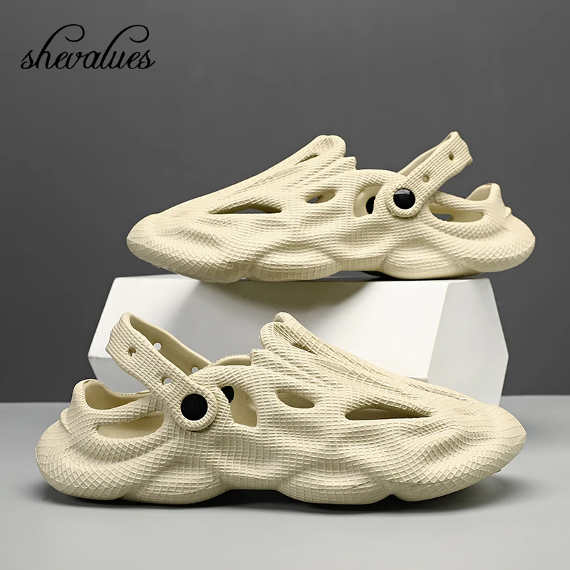 

Shevalues Vintage Fashion Women Men Slippers Summer Outdoor Clogs Female Sandals Hole Shoes Male Beach Slides Home Bathroom Shoe