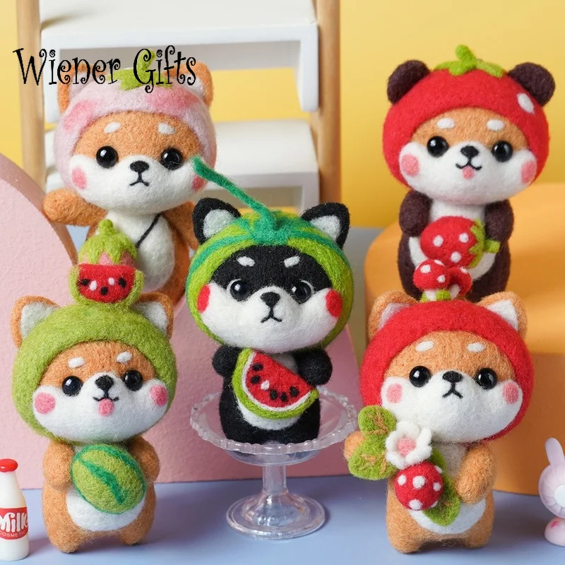 

Doll Wool Felt Kit Needle Felting Kit Animal Pet Doll for Needle Material Bag Pack for Women and Beginner Non Finished Felt