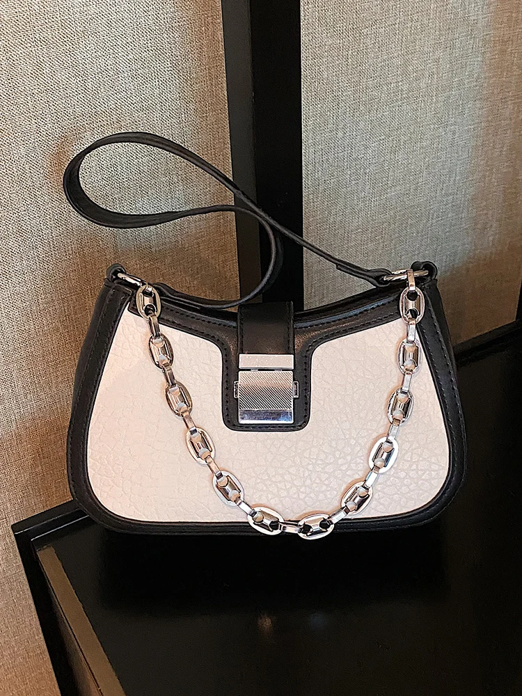 

Женская сумка под подмышку в стиле ретро, Новинка лета 2023, модная женская сумка через плечо для отдыха в стиле ретро со змеиной цепочкой