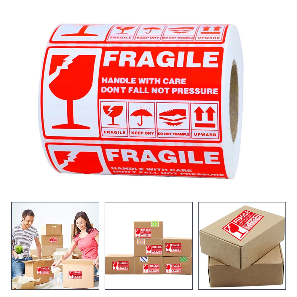 

Sticker Fragile Label Shipping Warning Labels Care Stickers Handle Paper Moving Not Drop Do Adhesive Permanent Packing