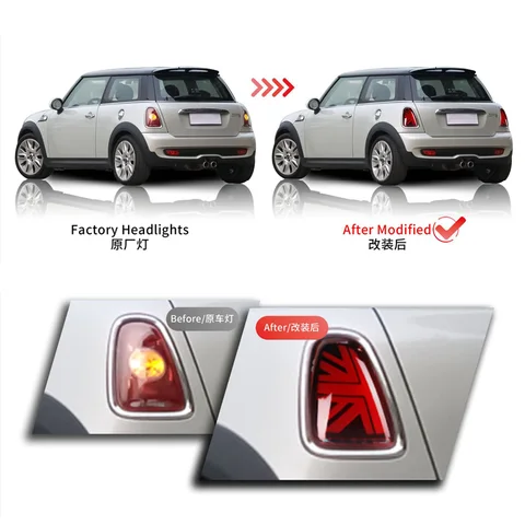 Автомобильный светодиодный задний фонарь для Mini Cooper R56 R57, задний ходовой фонарь + стоп-сигнал + задний ход + динамический указатель поворота