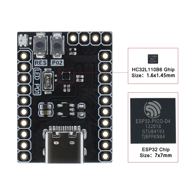 

Гибкое управление питанием WS2812 T-HC32 MCU Малый размер HC32L110B6 CSP16 макетная плата для UART IC2SPI KeilIAR K1KF