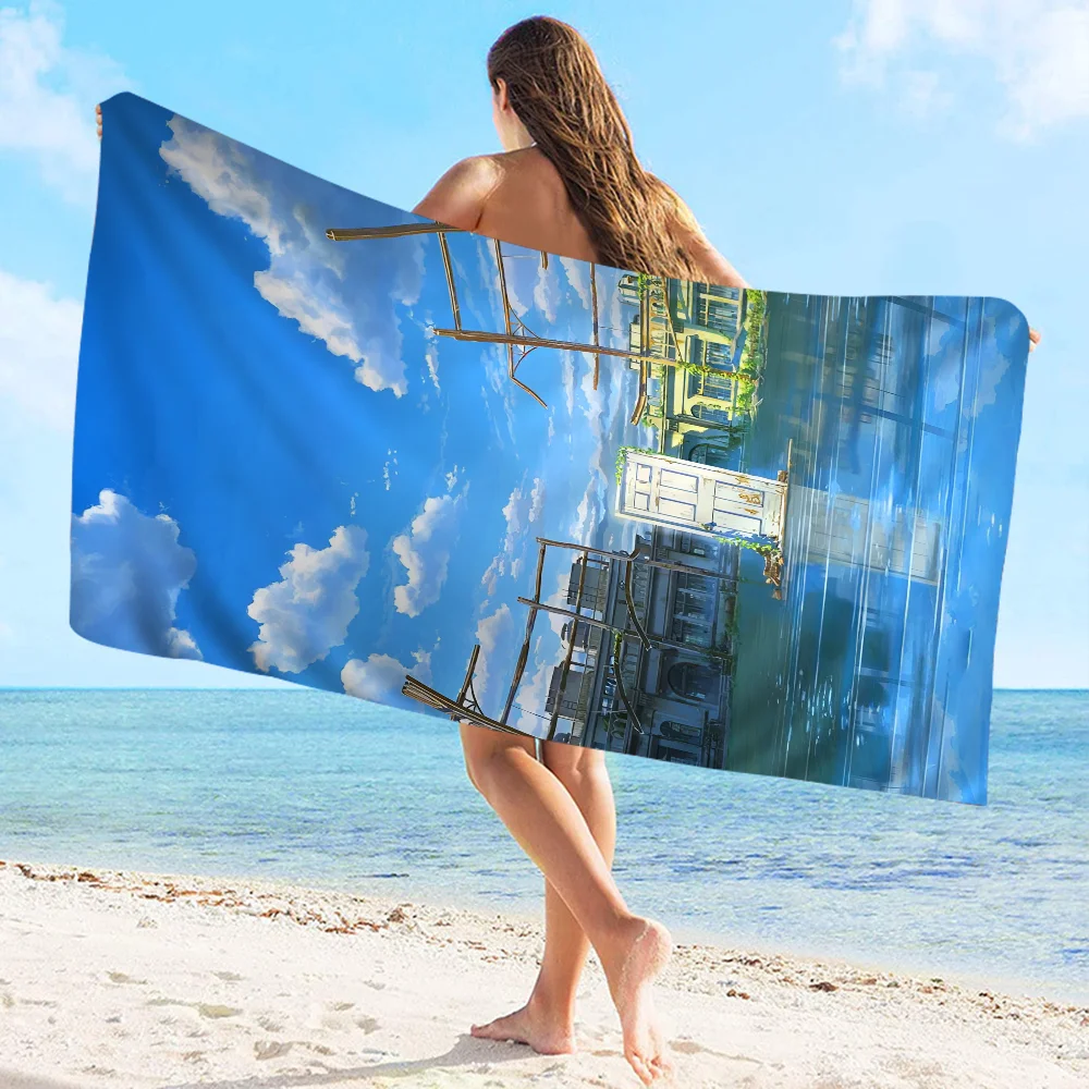 Пляжное Полотенце Suzume No To Jimari Быстросохнущее Банное Из Микрофибры Для Женщин