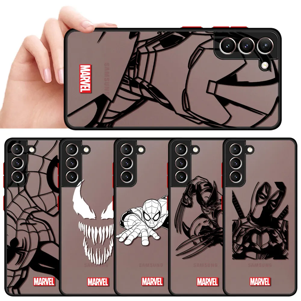 

Hot Selling Case for Samsung Galaxy S22 Ultra S21 Plus ShockProof S20 FE S9 S10 Note 20 10 Phone Funda Marvel Iron Man Spiderman