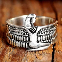 egypt queen isis goddess rings for women retro silver color adjustable wedding rings stainless steel men ring jewelry gift