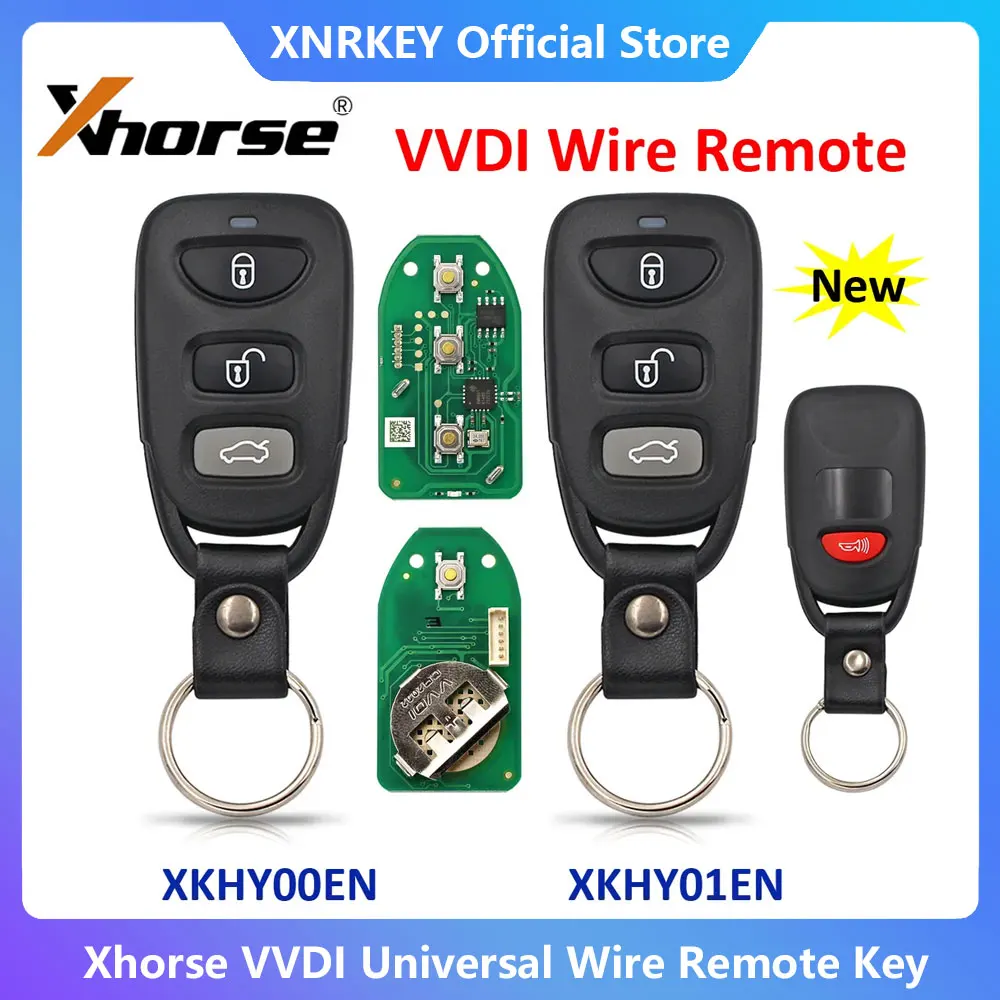 

Xhorse XKHY00EN / XKHY01EN 3/4 Button XK Series Universal Wire Remote Key for Hyundai English Version Working with VVDI Key Tool