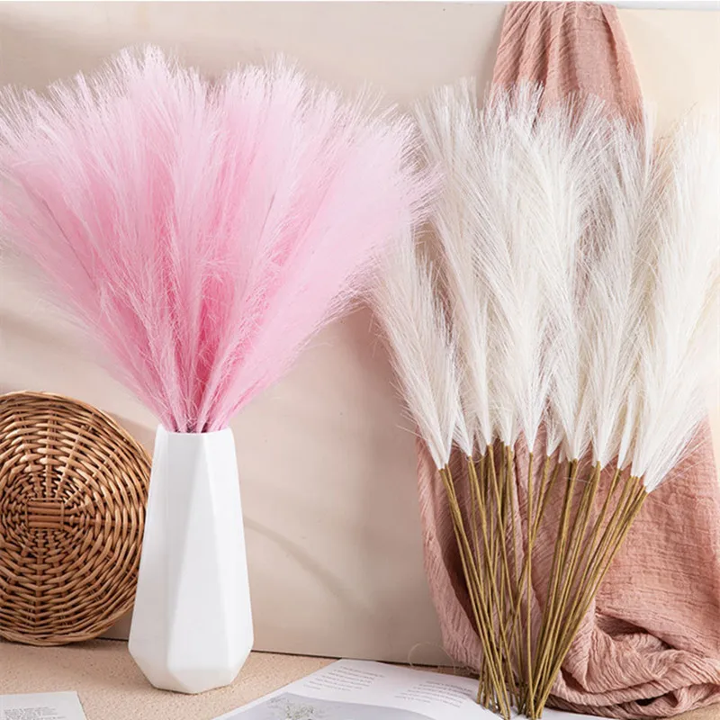 

Artificial Pampas Grass Fluffy Bouquet Wedding Party Home Decoration Artificial Plant Flower Reed Boho Vase Fake Plant