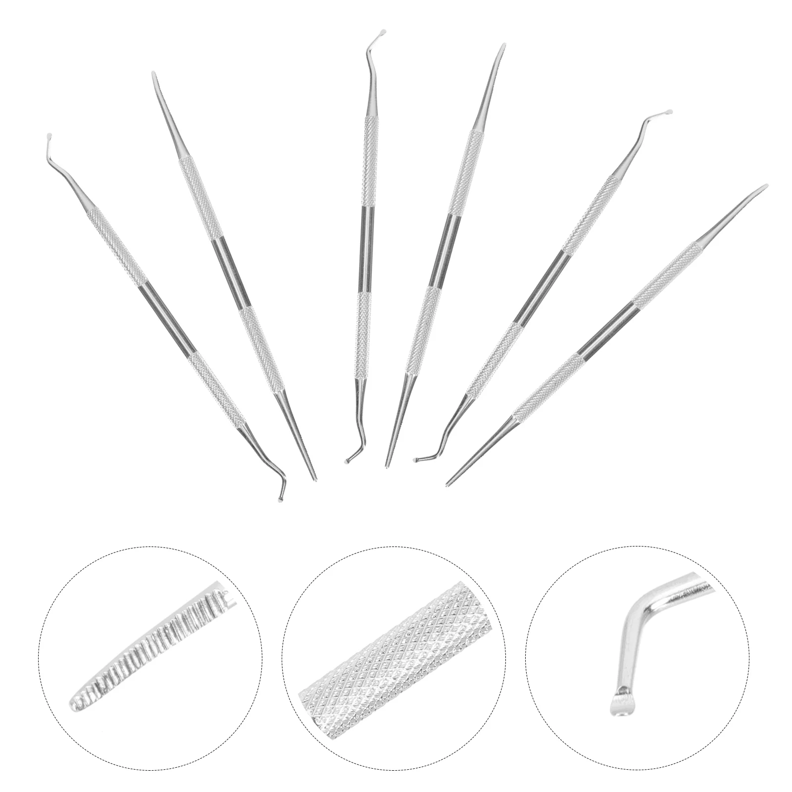 

6 PCS Ingrown Cleanup Nail Cleaner Manicure Cleaning Tools Kit Care Remover Toenail Groove Stainless Steel Utensils Dirt
