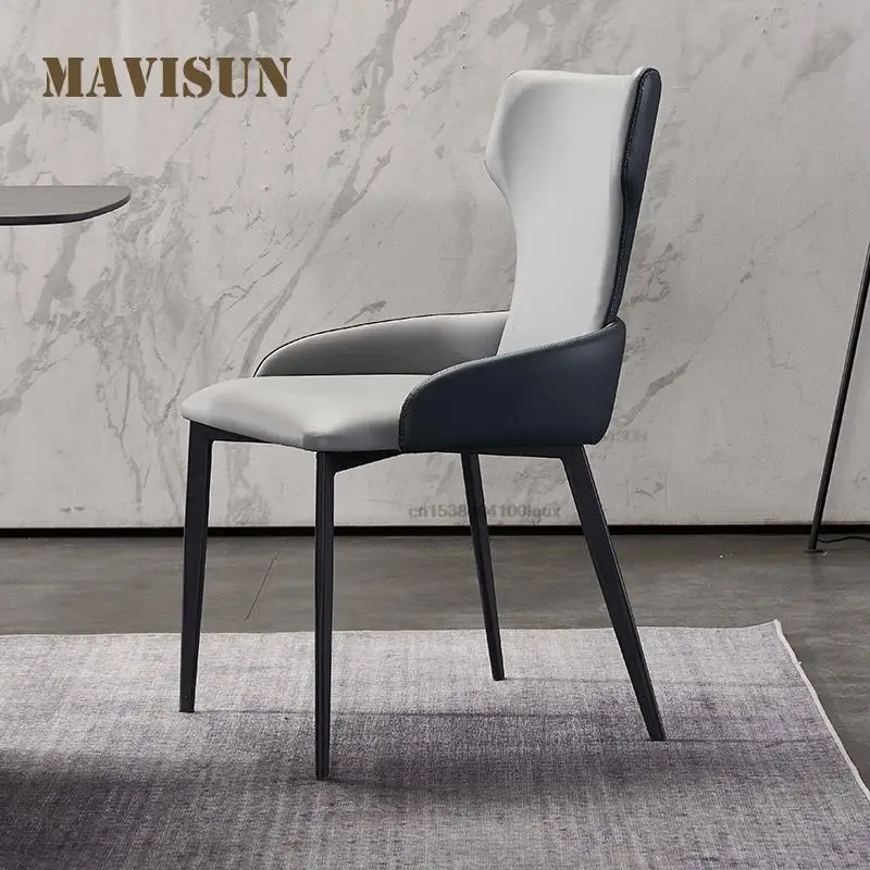 

Nordic Designer High Back Dining Chair Modern Minimalist Cafe Bedroom Dressing Stool Upholstered Balcony Garden Loft Chairs