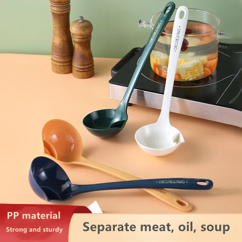 

Hot Pot Oil Filter Spoon Soup Grease Separator Kitchen Strainer Plastic Long Handle Grip Colander Vegetable Residue Sieve Spoon