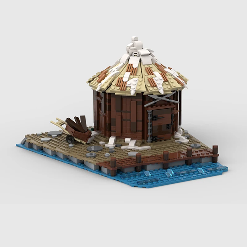 Исторический дом для хранения викингов сцена кирпичи деревенский