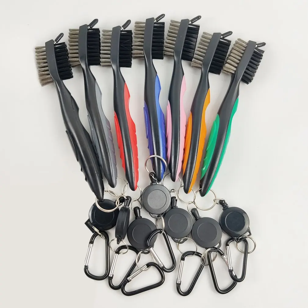 

Щетка для клюшки и клюшки для гольфа, щетка для чистки клюшек, двухсторонняя щетка для упражнений на открытом воздухе, аксессуары для гольфа