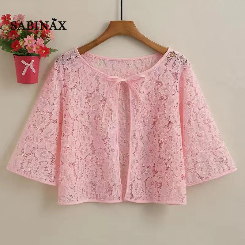 

Женская рубашка SABINAX, лето 2022, Весенняя однотонная женская короткая шифоновая Солнцезащитная ткань, повседневная крутая рубашка, Топ