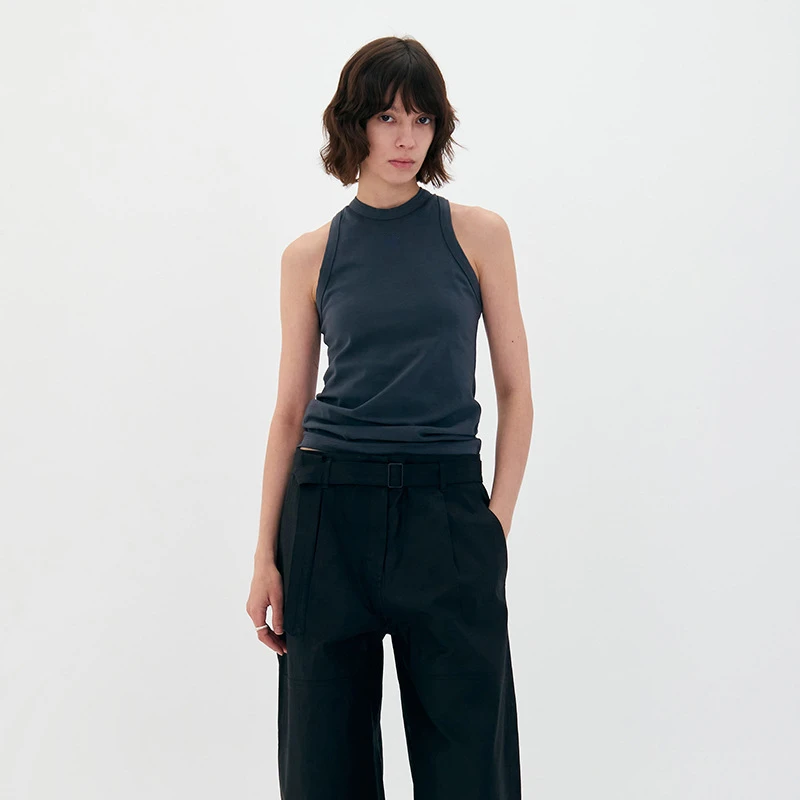 

2023 Spring and Summer New Sky Blue Slim Vest Women Bottoming Top