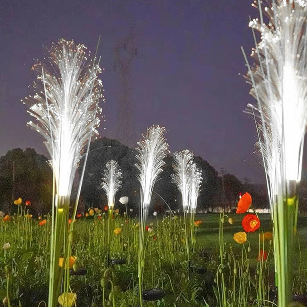 

Фонари светящиеся на солнечной батарее для сада, лампа для газона с пушистыми/волокнистыми тростниками, уличная декоративная лампа на солн...