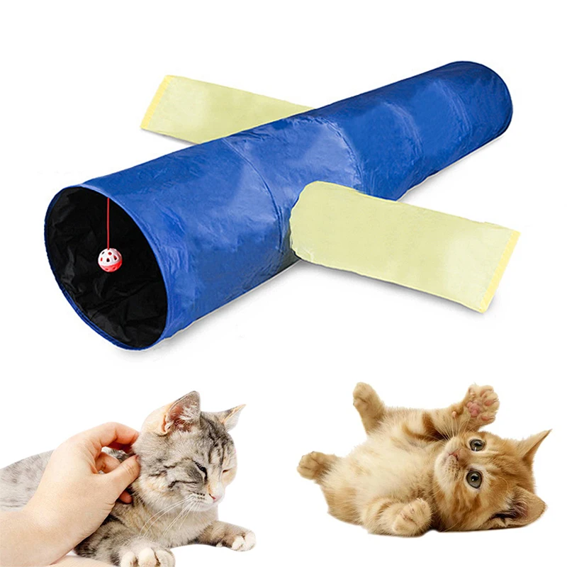 

Cat Toy 3-hole Tunnel Not Easy To Stick Folding Storage Multi Channel Sturdy And Durable To Grip Pet Products Clean Saving Space