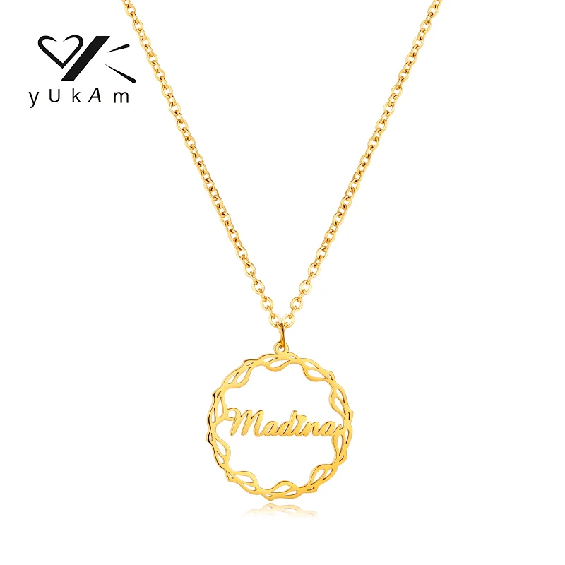 YUKAM Steel Necklace Necklaces Women Stainless Special Customized Gifts Custom Name Personalised Gift Women's Chain Personalized