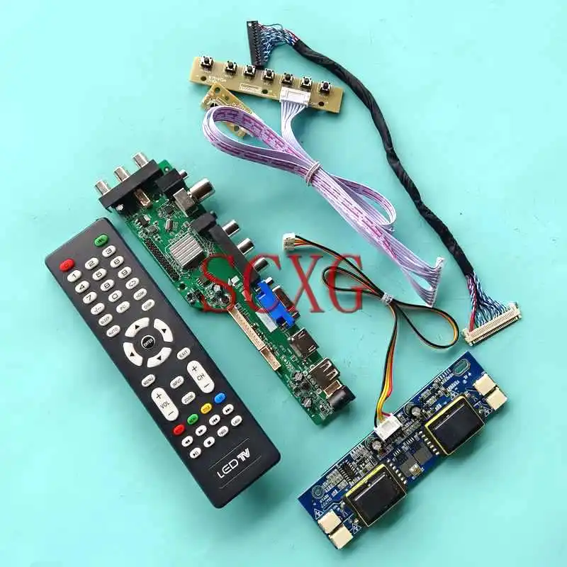 

DVB 3663 Display Controller Board Fit M240HW01 V0/V2/V4/V5 30Pin LVDS 4-CCFL 1920*1080 DIY Kit USB VGA AV RF HDMI-Compatible 24"