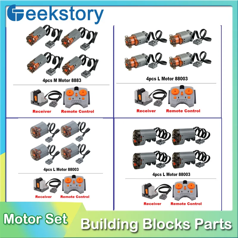 M/L/XL/серводвигатель MOC Технические строительные блоки Функция питания