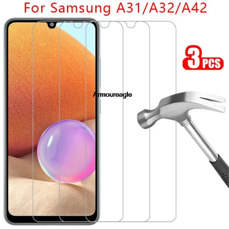 

Защитное закаленное стекло для samsung a31, a32, a42, 3 шт.