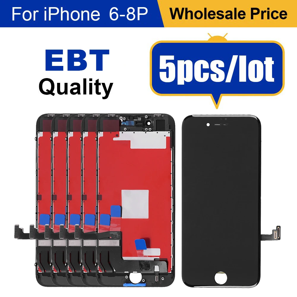 Wholesale 5 Piece/lot For iPhone 6 6S 7 8 Plus Screen LCD Touch Display Digitizer Assembly Replacement Free Shipping Tested Well