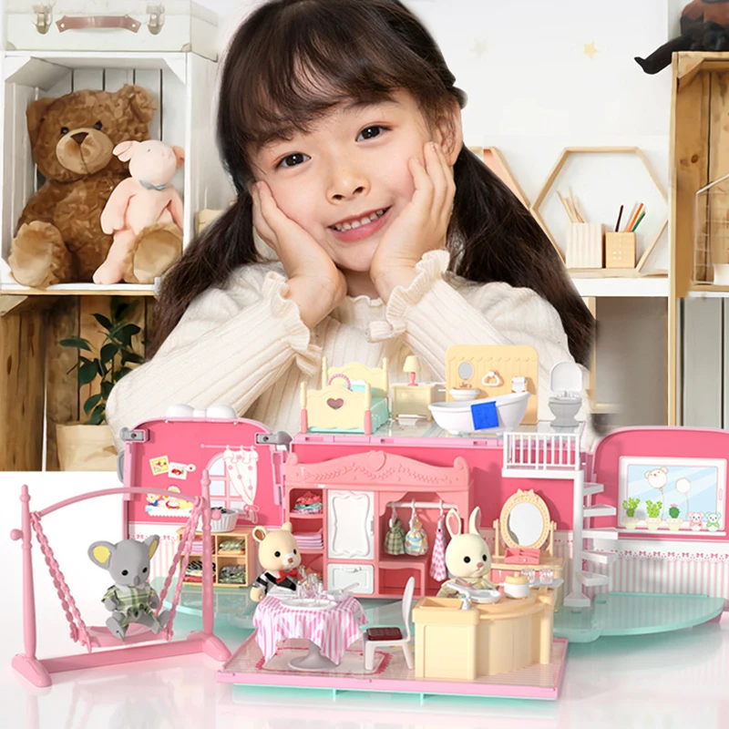

Doll House Toy Family House with Furniture Play Accessories Cottage Uptown Doll House Dream doll House Playset for Girls NOV99