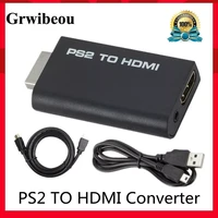grwibeou hd ps2 to hdmi compatibale 480i480p576i audio video converter adapter with 3 5mm audio supports for ps2 display modes