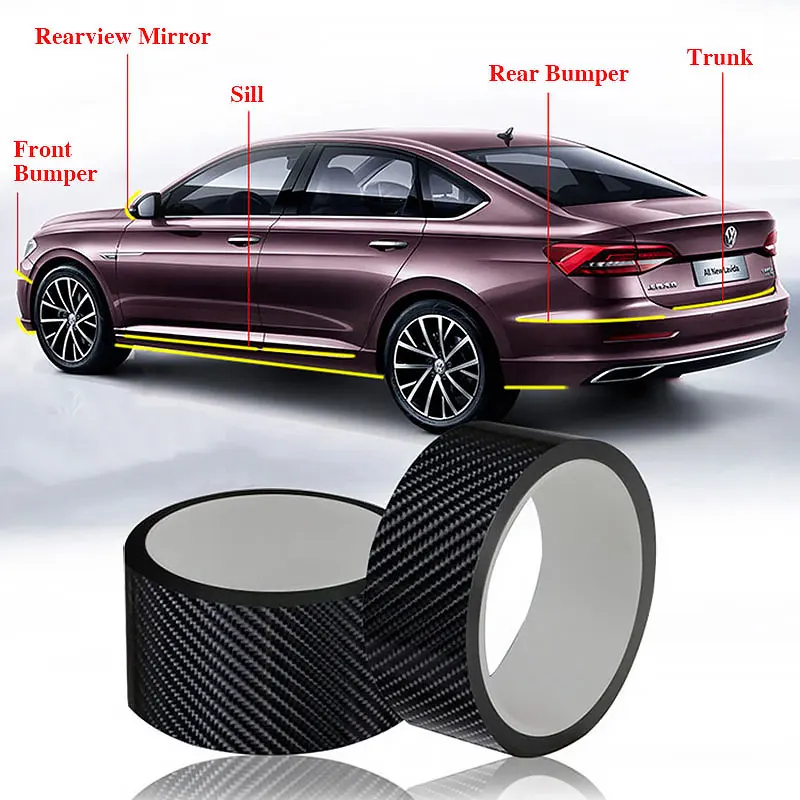 

Car Sticker Protector Strip Auto Body Nano Velcro Carbon Fiber Car Door Anti Scratch Collision Scuff DIY Paste Protection Film