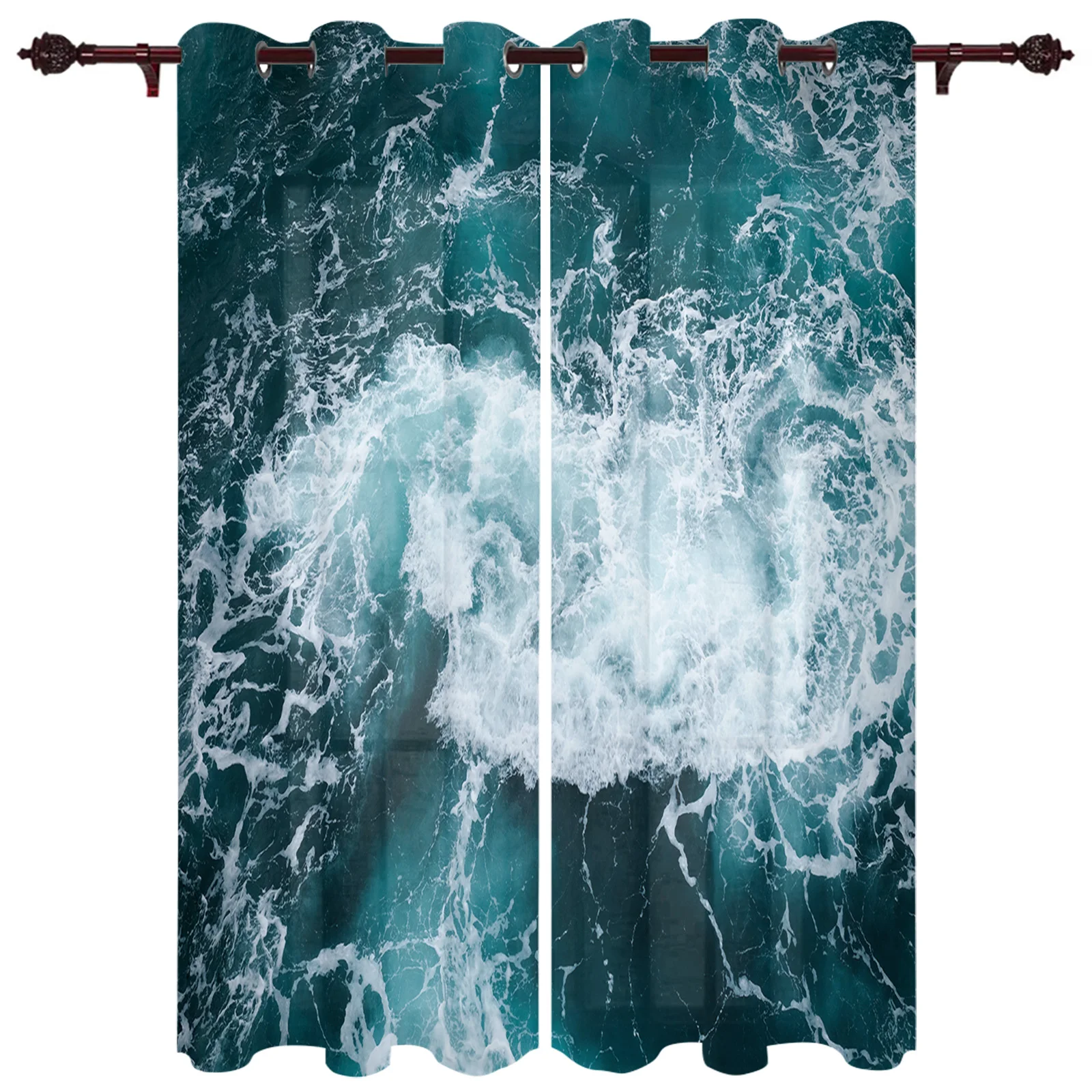 Аквамариновые морские Роскошные занавески для гостиной окон спальни домашний