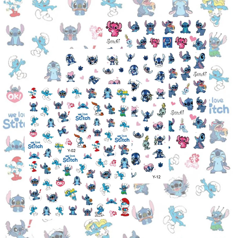 

Cartoon Stitch Anime Slider Nail Stickers Disney Mickey Character Nail Art Decal Nail Supplies DIY Princess Nail Art Decorations