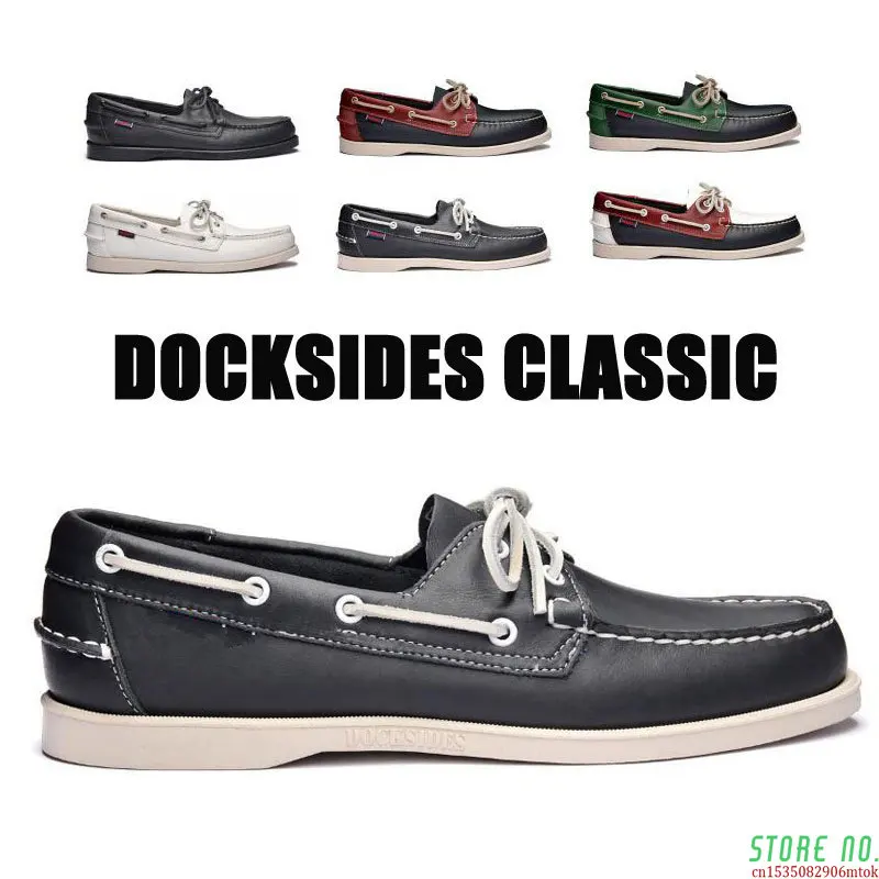 Men Genuine Leather Driving Shoes,New Fashion Docksides Classic Boat Shoe,Brand Design Flats Loafers For Men Women 2019A006