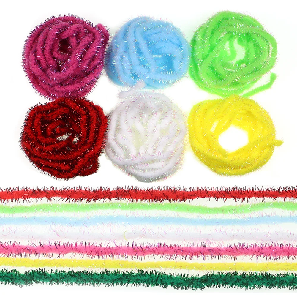 Wifreo 2 упаковки швабры для завязывания мух из синели с перламутровым майларовым