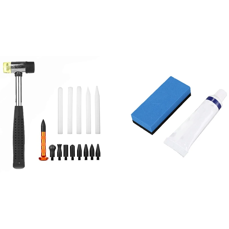 

1 Set Aintless Dent Removal Aluminum Tap Down Tool & 1 Set Car Body Grinding Compound Paste Set