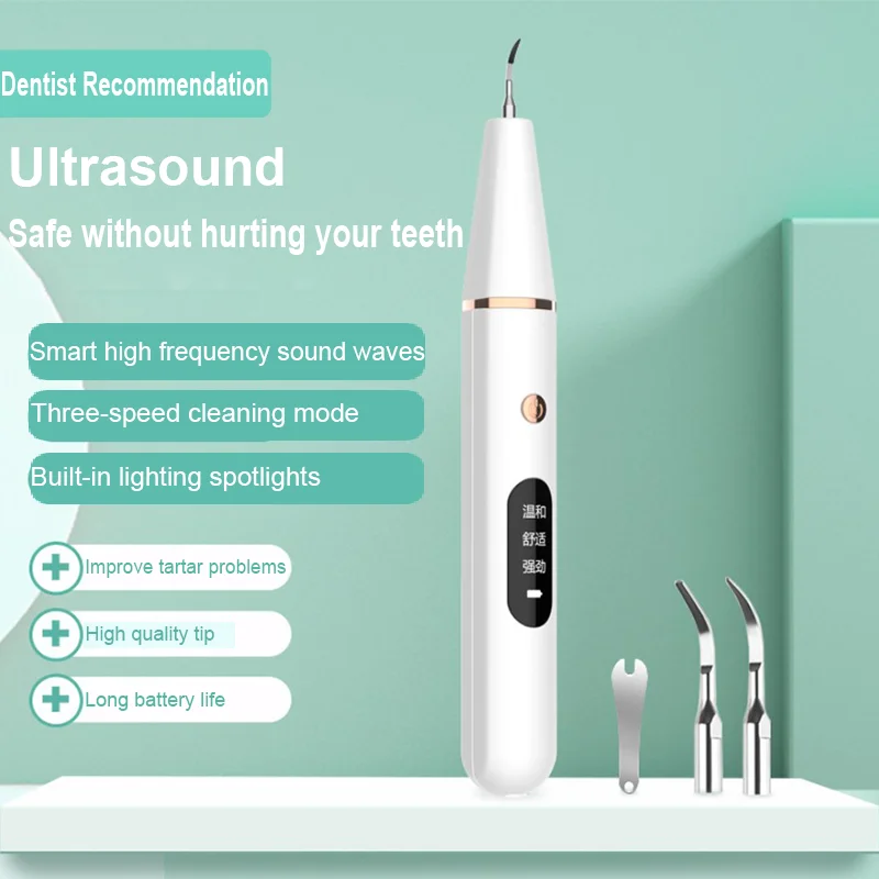 

Electric Sonic Dental Calculus Scaler Teeth Whitening Stains Cleaner Oral Care Remove Plaque Dental Stone Removal Long Time