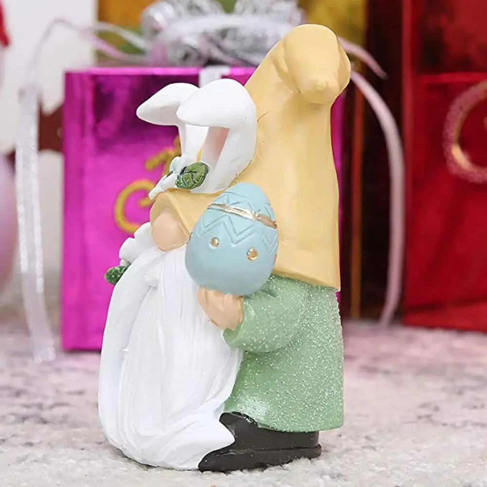 

Easter Bunny Shape Doll Resin Decoration Crafts Home Decor Flower With Decor Resin Ornaments Egg Gifts Table Gnomes Valenti K8M5