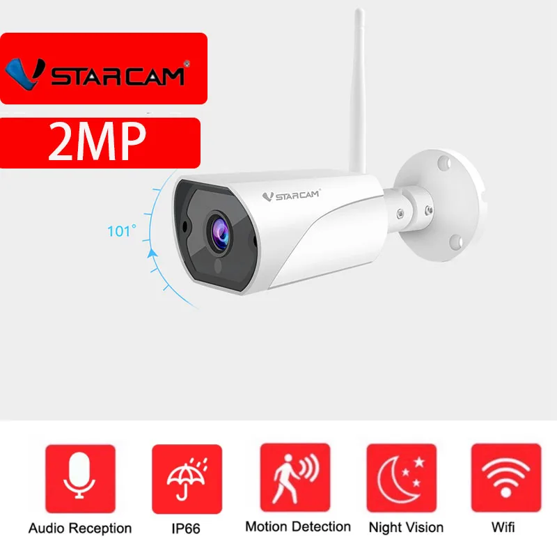 

Vstarcam 2MP 1080P Outdoor Bullet IP Camera Wifi Surveillance Security Camera Motion Siren Alarm IP66 Waterproof CCTV Camera