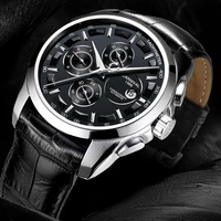 dress business style auto date watch men fashion leather strap mens mechanical watches carnival clock waterproof sapphire glass